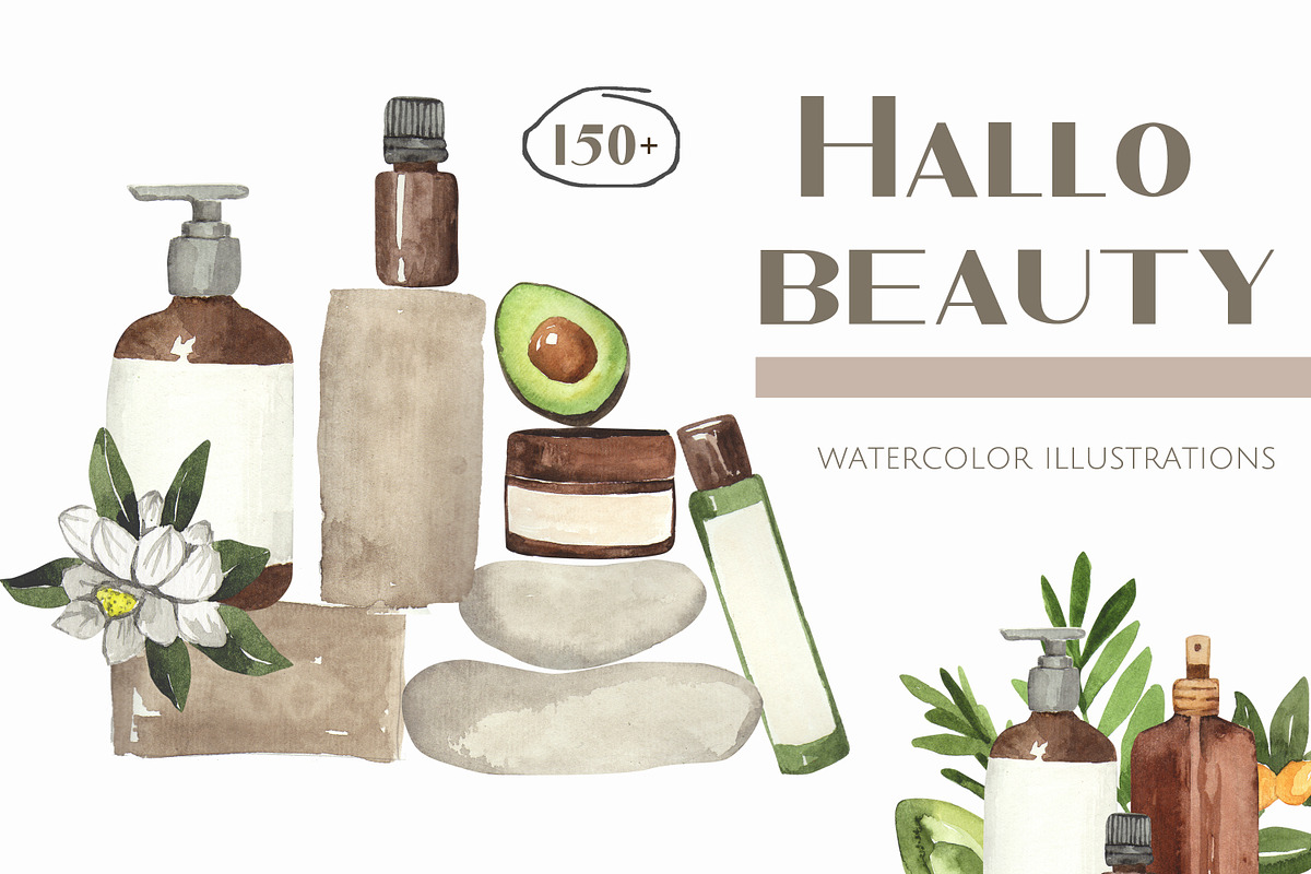 HELLO BEAUTY  cosmetic set, an Object Illustration by Julia Bogdan (Photo 1 of 8)