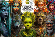 Grove Guardians Fantasy Cliparts, a Person Illustration by ThatsDesignArt (Thumbnail 1 of 10)