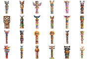 Cute Totem Pole High Clipart, an Illustration by Sublimation Artist (Thumbnail 2 of 6)