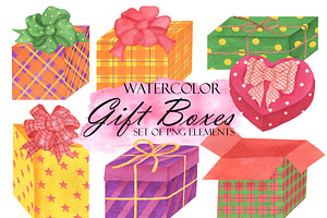 Watercolor Gift Box