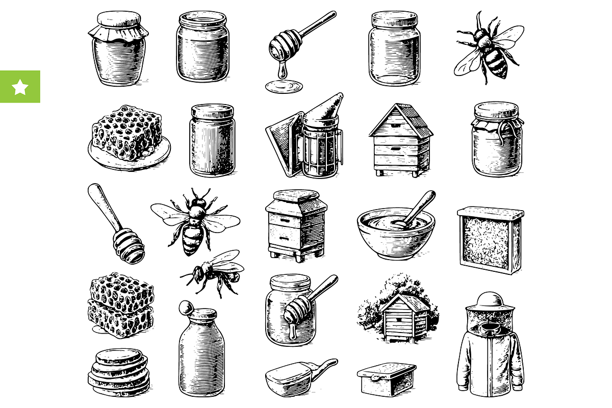 Beekeeping and Honey Collection, an Object Graphic by RT Studio (Photo 1 of 4)