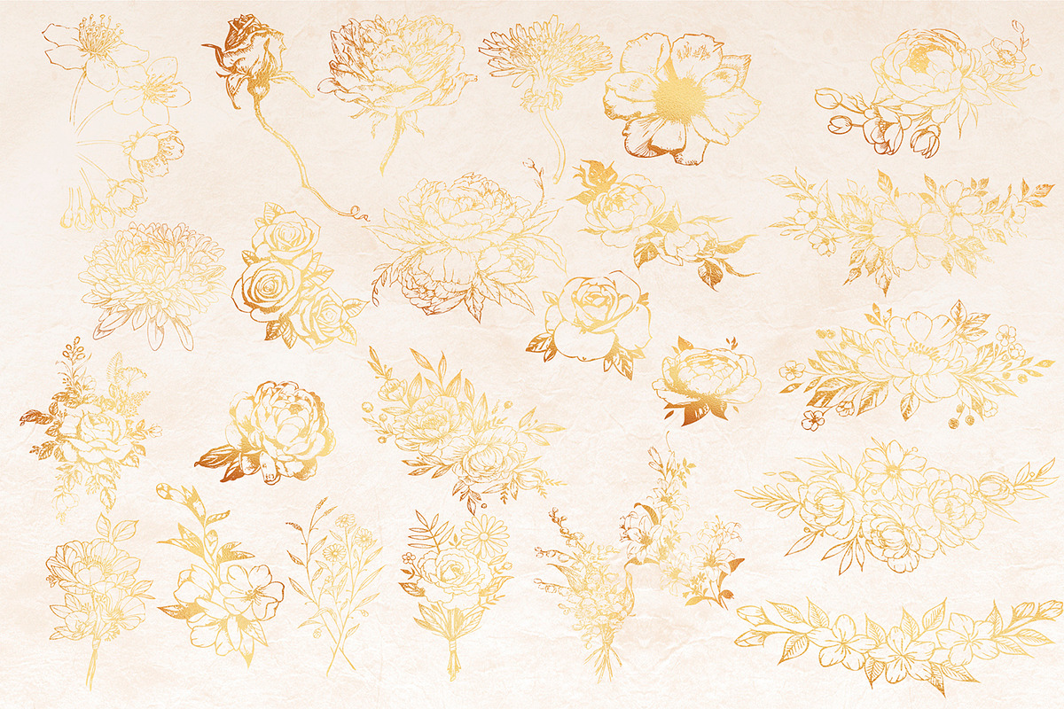 Gold Card templates and floral items, a Card Template by AnastasiyaOleynik (Photo 8 of 9)