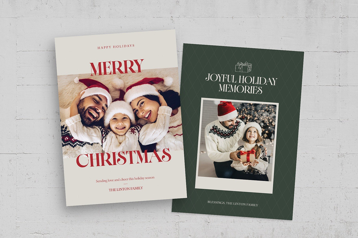 Modern Christmas Photo Card Template, a Flyer Template by BrandPacks (Photo 2 of 4)