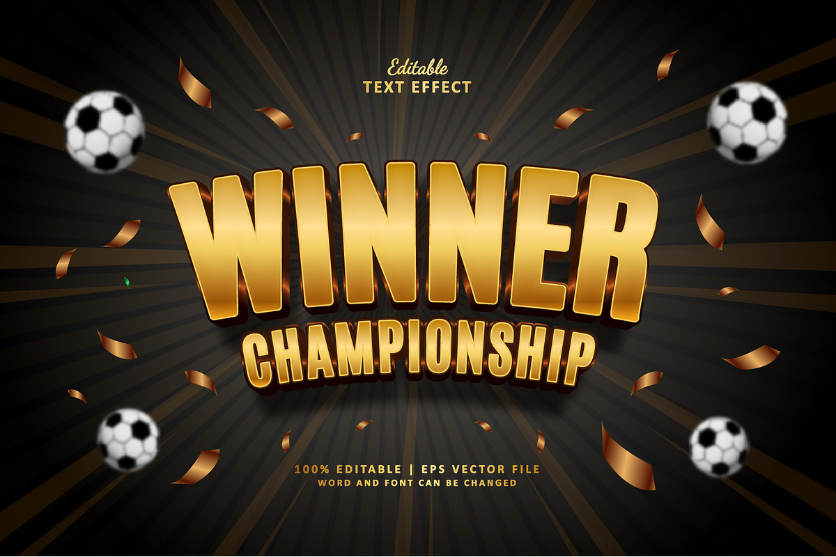 Text Effect Winner Championship, a Layer Style Add-On by Navy Graphic (Photo 1 of 2)