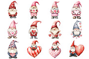 Valentines Gnome Clipart, an Illustration by Design Market (Thumbnail 2 of 3)