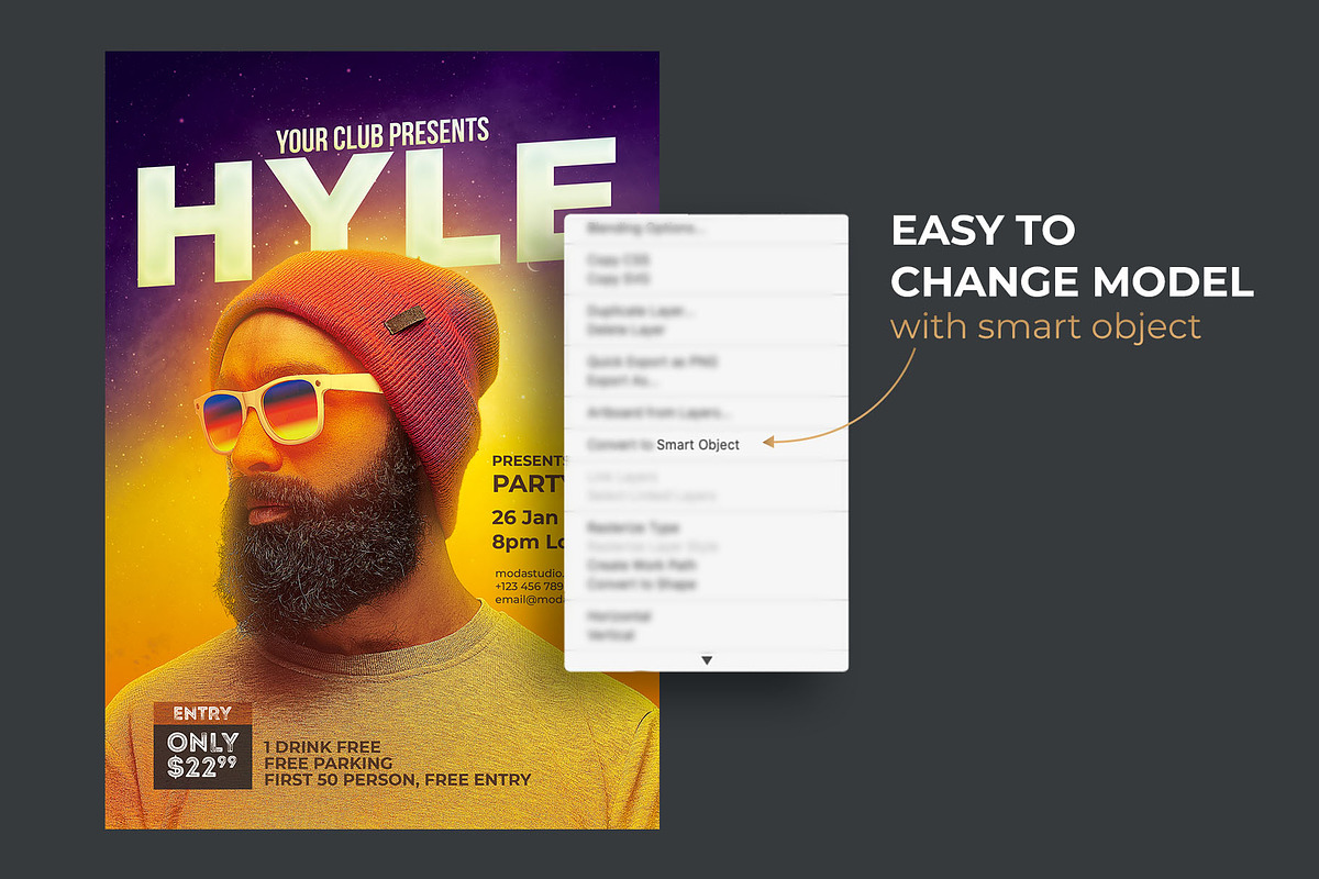 Dj concert Flyer, a Flyer Template by bunebx (Photo 2 of 6)