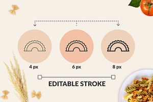 Linear Icons For Pasta Packaging