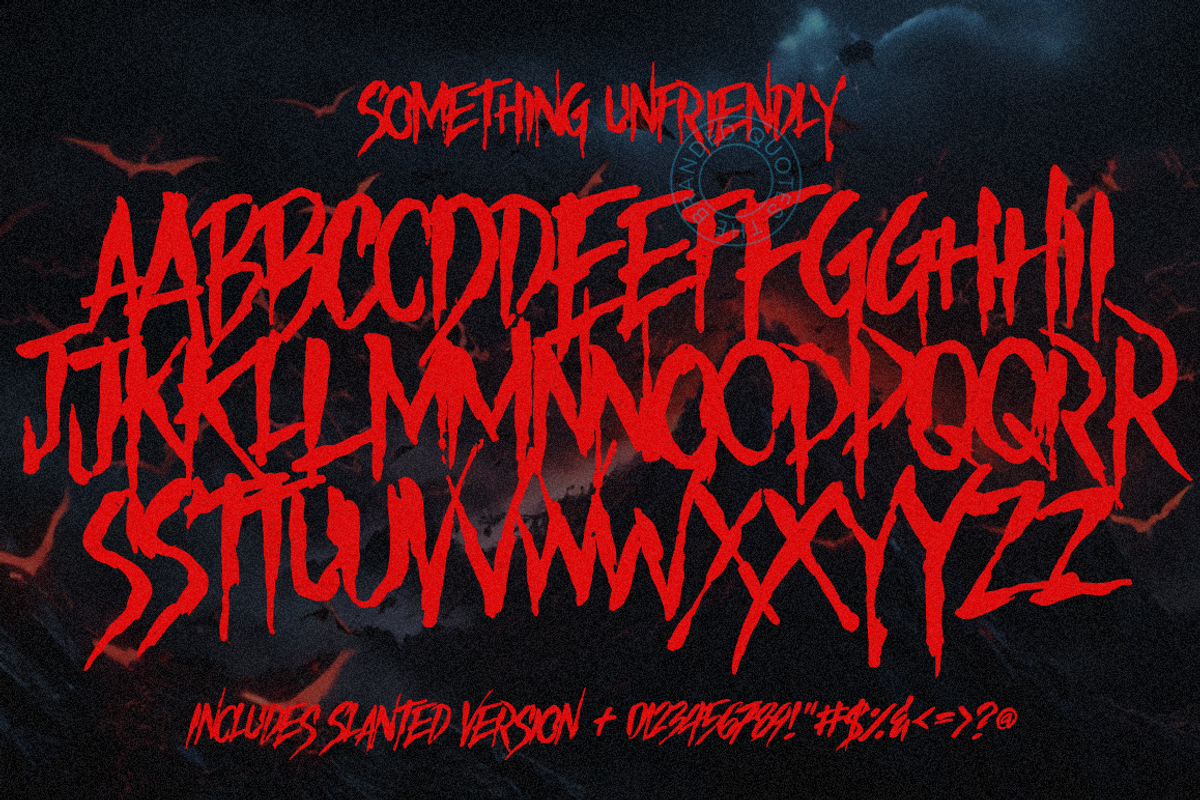 Something Unfriendly - Horror Font, a Font by The Branded Quotes (Photo 5 of 6)