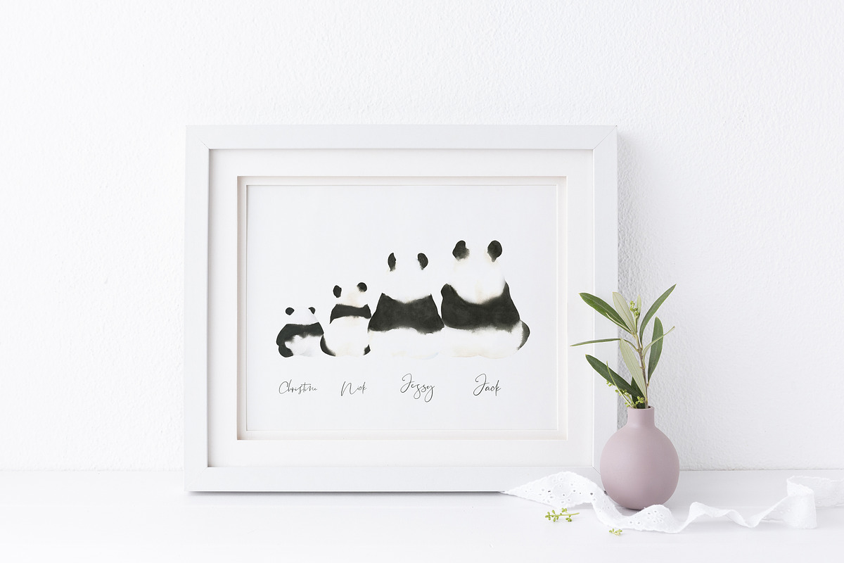 Watercolor Panda Family, an Animal Illustration by Catherine Wheel (Photo 12 of 17)
