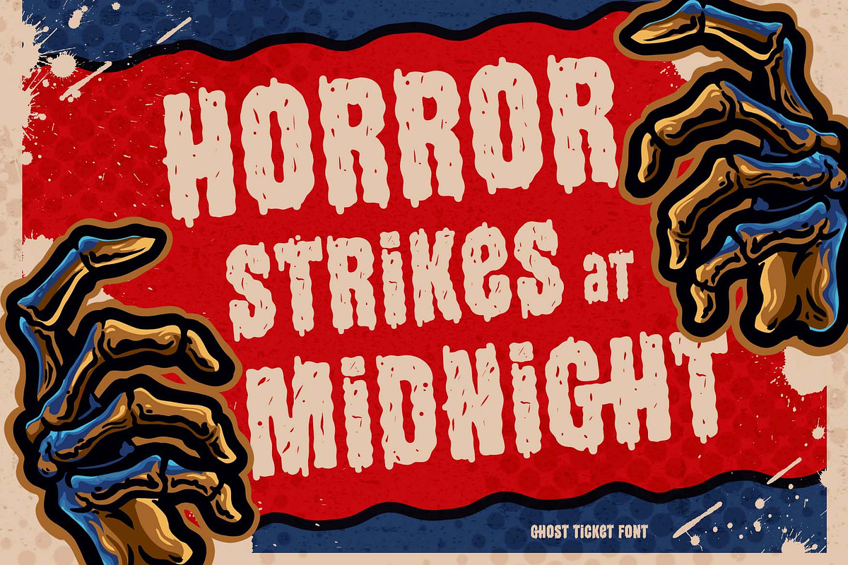 Ghost Ticket a Cartoon Horror Font, a Handwritten Font by Rasiorise Studio (Photo 7 of 12)