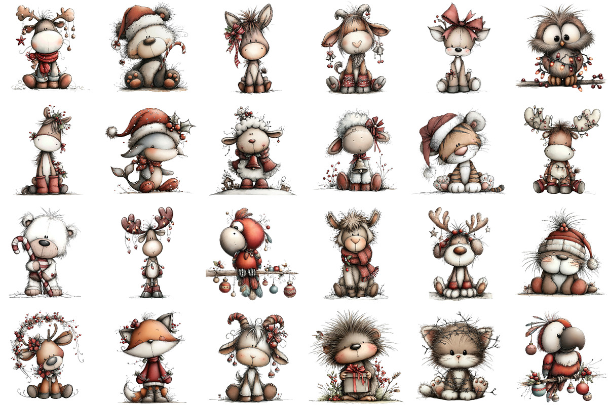 Whimsical Christmas Animal Clipart B, an Illustration by Sublimation Artist (Photo 2 of 6)