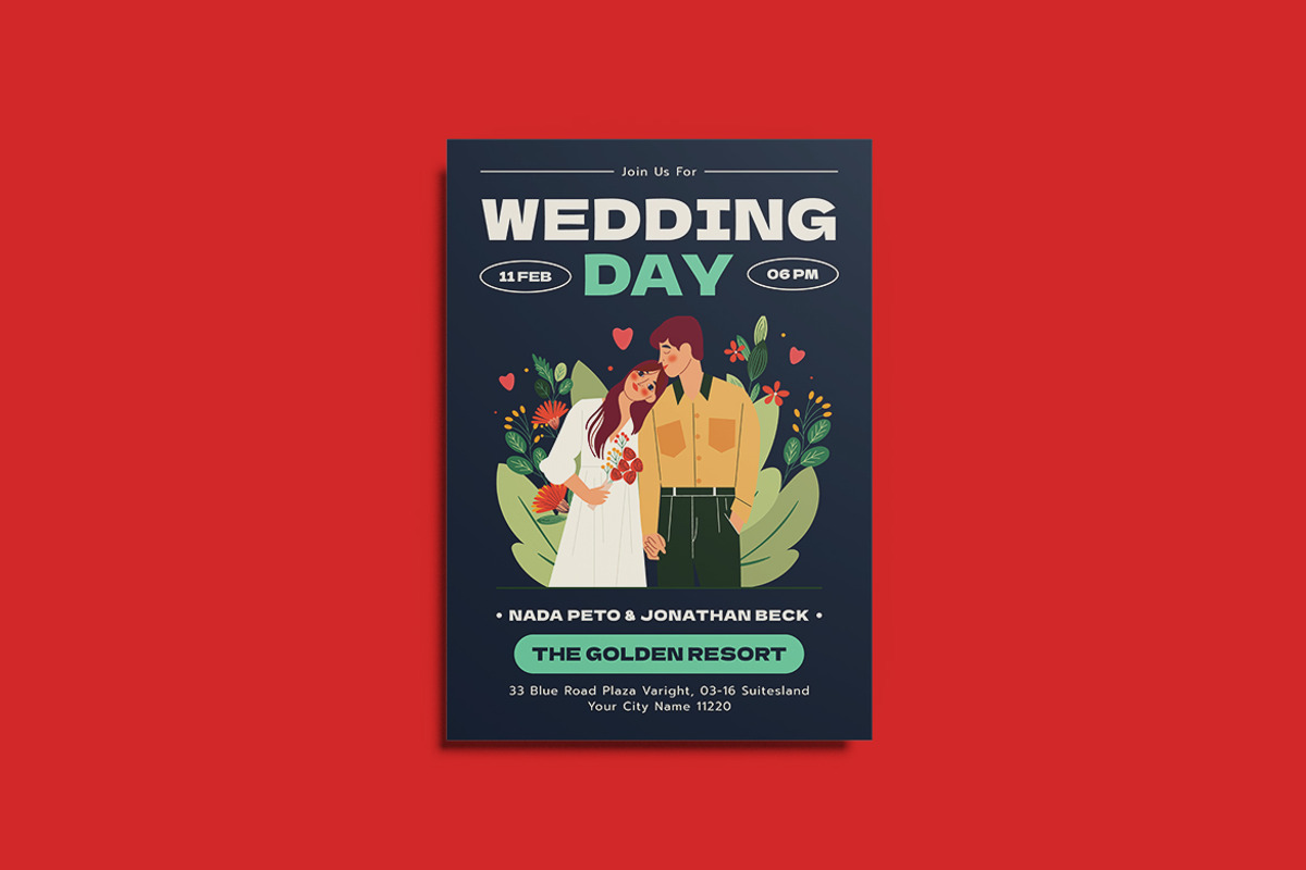 Sleek Wedding Invitation Template, an Invitation Template by iDoodle Studio (Photo 2 of 4)