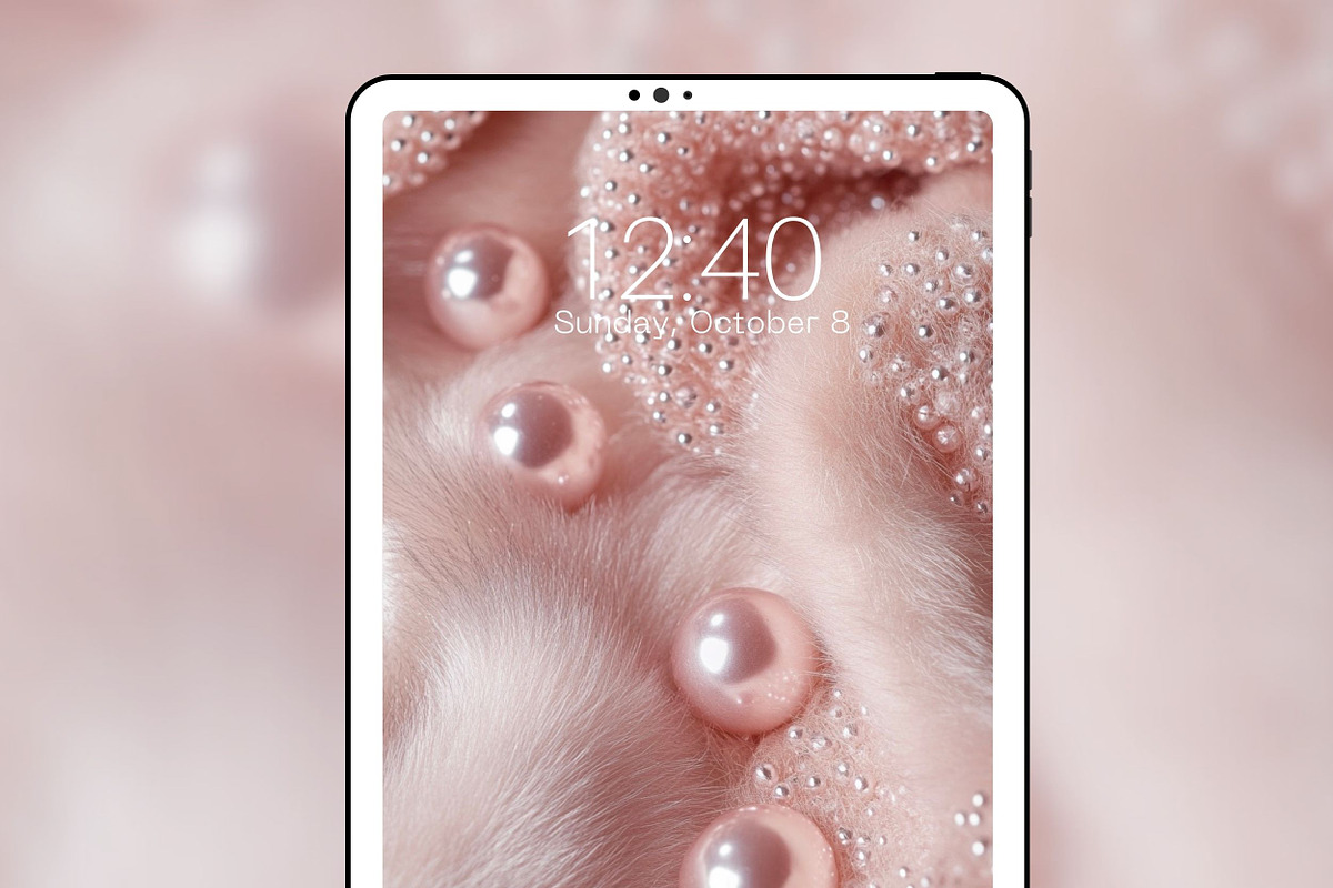 Pink Fur & Pearls Luxury Phone BG, a Graphic by Kalindiprints (Photo 6 of 6)