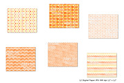 Orange & Yellow Watercolor Patterns, a Pattern Graphic by adorkible (Thumbnail 2 of 3)