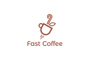 Fast Coffee Logo Template