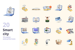 Smart City 3D Icons Set Bundle, an Object Graphic by Aimagenarium@gmail.com