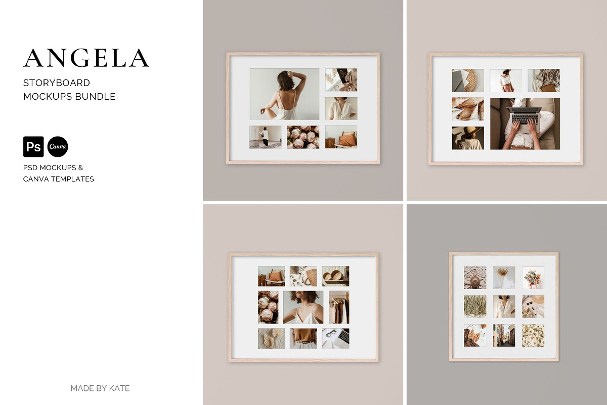 Angela - Storyboard Mockups Bundle, a Templates & Theme by Kate Roubin (Photo 1 of 6)