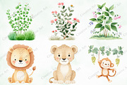 Safari Animals Watercolor Clipart, an Illustration by Creative Art (Thumbnail 4 of 10)