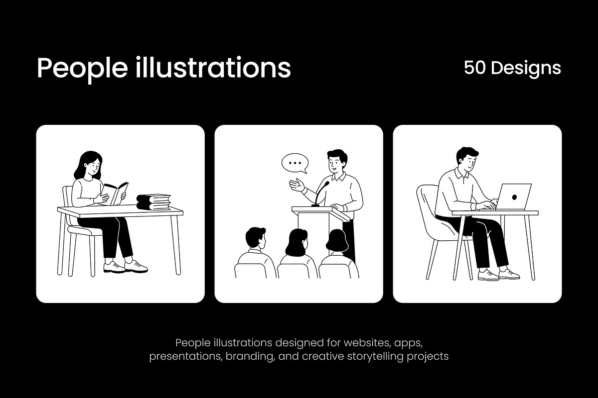 50 People Line Illustrations, a Person Illustration by Brickclay (Photo 1 of 11)