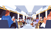 Passengers in metro, subway banner, a Transportation Illustration by PaperTrident (Thumbnail 1 of 3)
