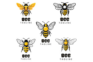 Honey Bee logo 5 different variation