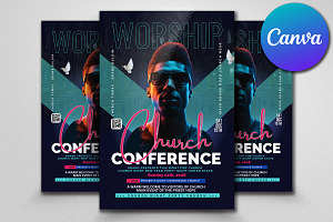 Friday Night Worship Church Flyer, a Flyer Template by Psd Templates