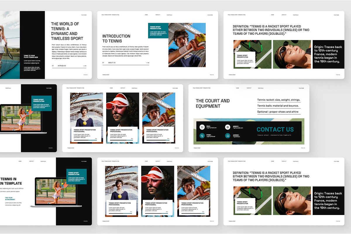 Pola - Tennis Sport Google Slide, a Presentation Template by SquidPixey (Photo 2 of 6)