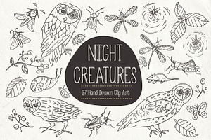 Night Creatures - Owl Clipart Vector
