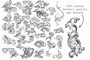 Royal Flourishes. Vector Clipart