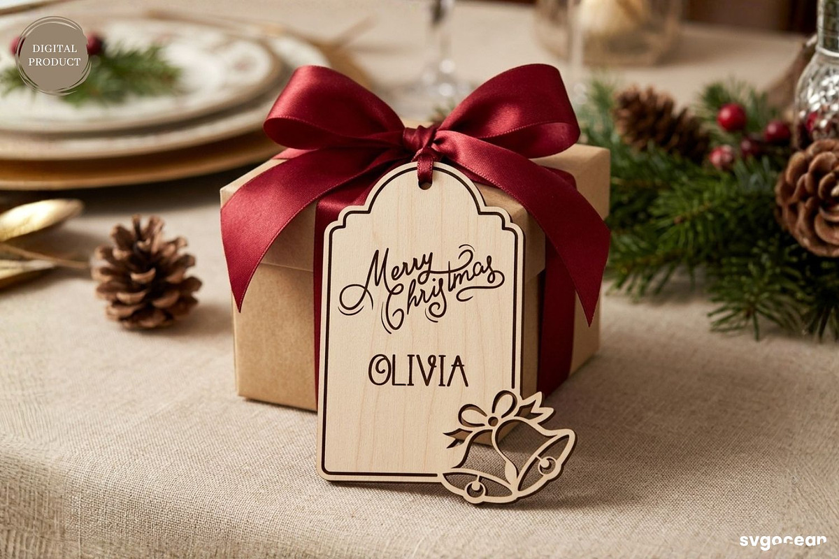 Christmas Gift Tag SVG Bundle, a Decorative Illustration by svgocean (Photo 16 of 17)