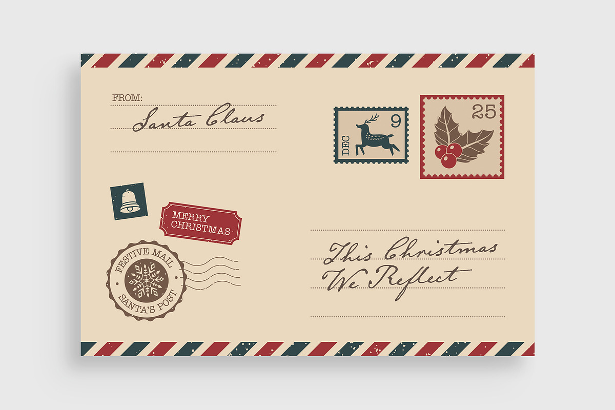 Christmas Vintage Postcard Template, a Card Template by BrandPacks (Photo 3 of 4)