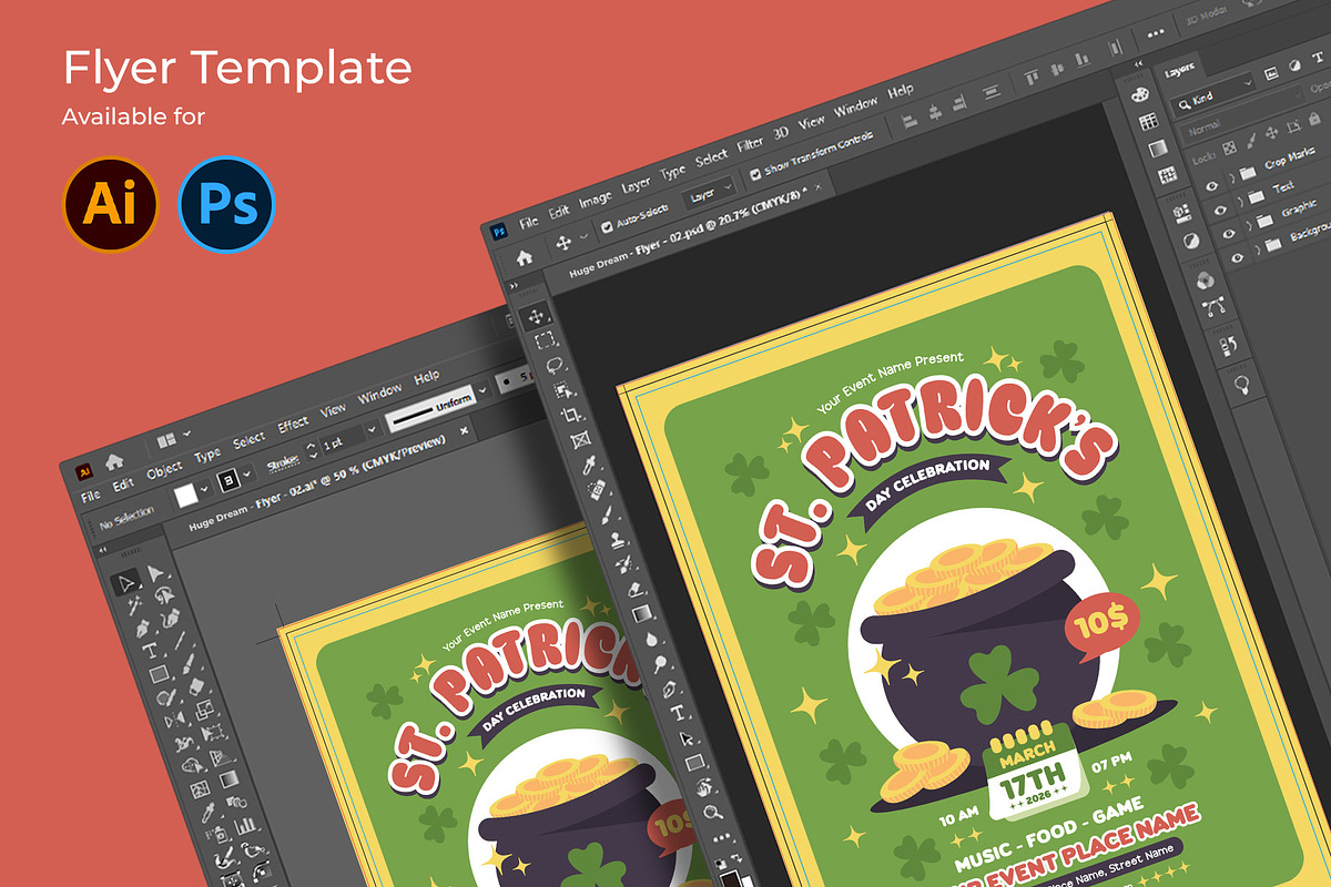 Playful St. Patrick's Day Flyer, a Flyer Template by Huge Dream Studio (Photo 4 of 5)