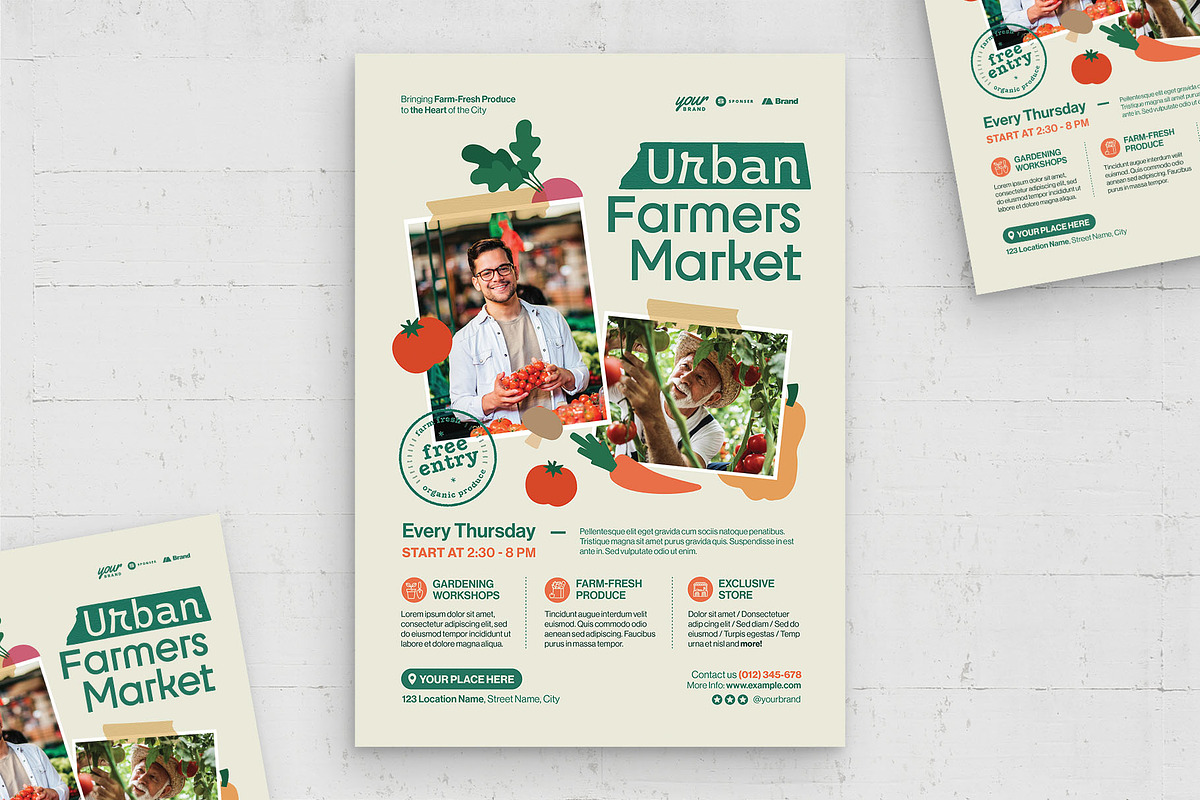 Modern Farmers Market Flyer Template, a Flyer Template by BrandPacks (Photo 1 of 4)