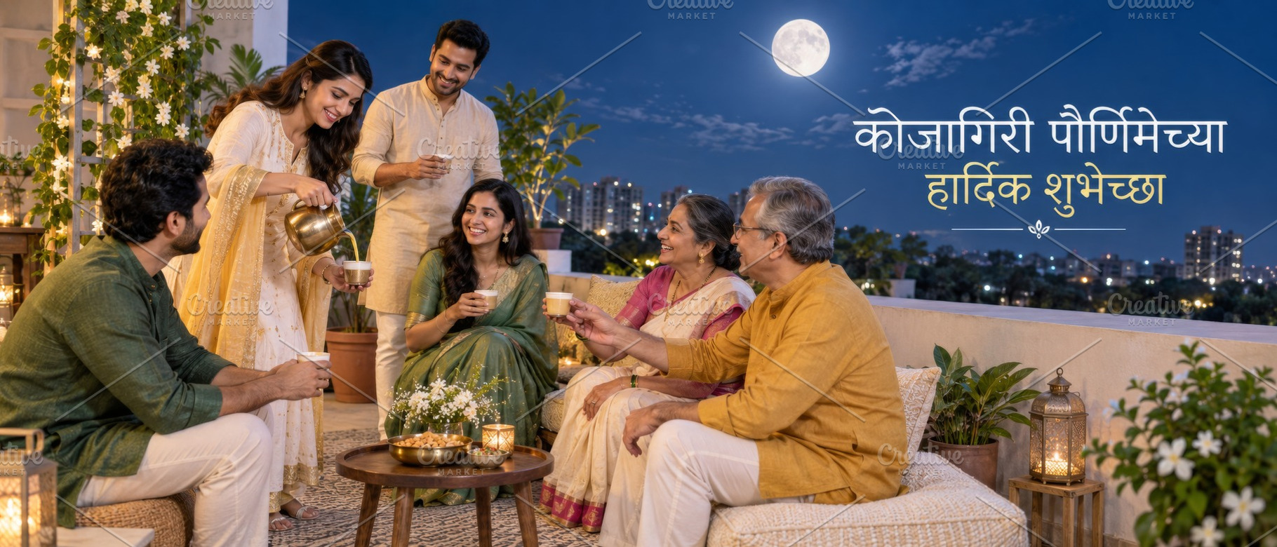Indian family celebrates Kojagiri Pu, a Photo by Dvoevnore photos