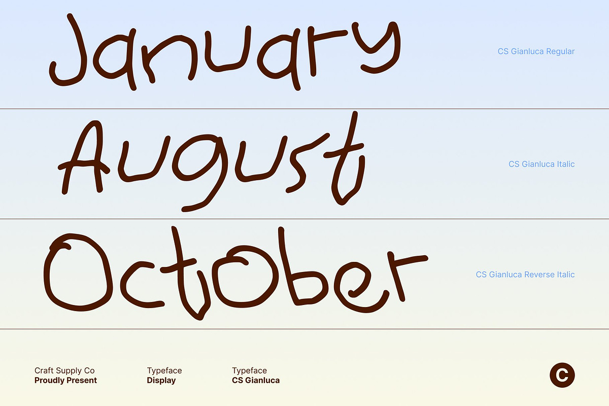CS Gianluca – Messy Handwritten Font, a Handwritten Font by Craft Supply Co. (Photo 4 of 8)