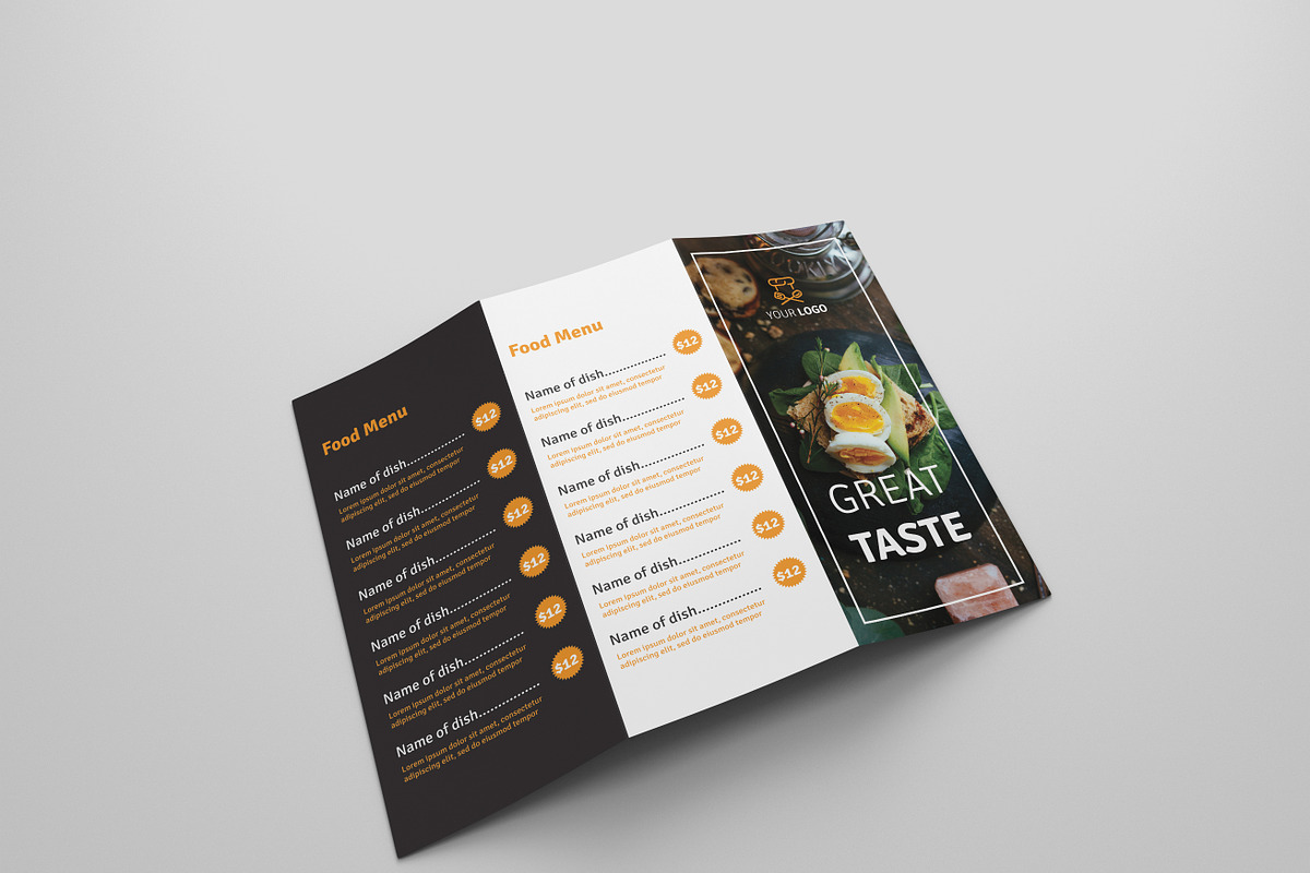 6 Food Menu Tri Fold Bochures, a Brochure Template by Creatricks (Photo 2 of 13)