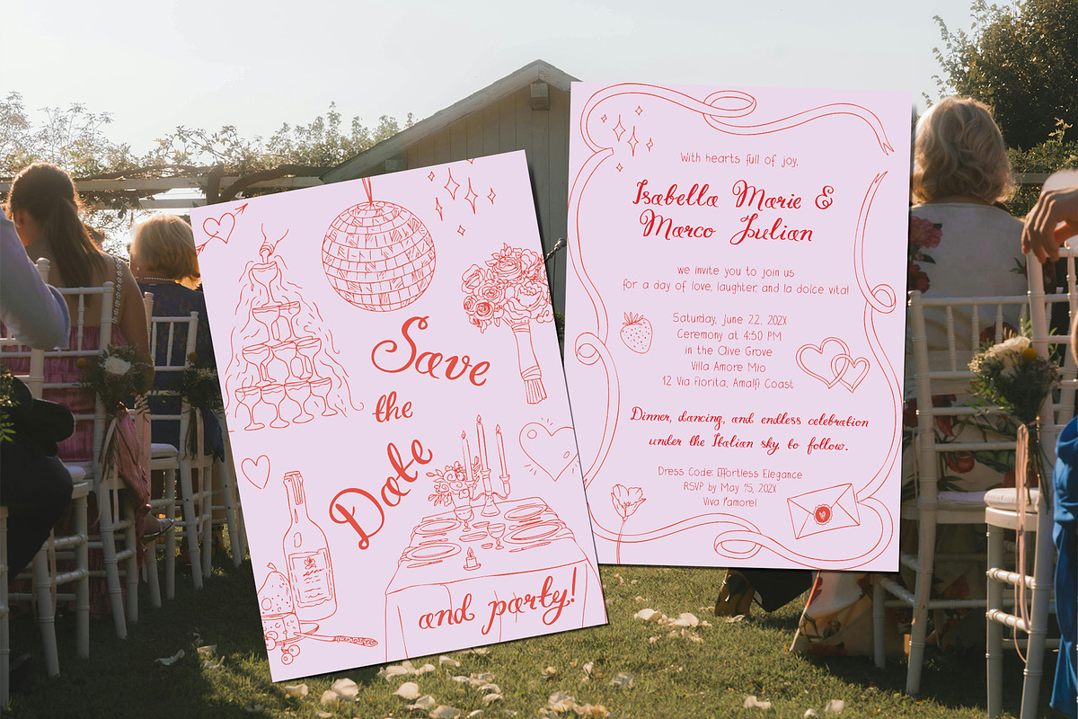 Ciao Bella Whimsical Wedding Doodles, a Graphic by SunnyAfternoons (Photo 2 of 21)