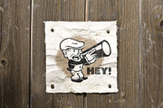 Retro Spot Stock | Announcing, a Person Illustration by StudioWorks (Thumbnail 3 of 3)