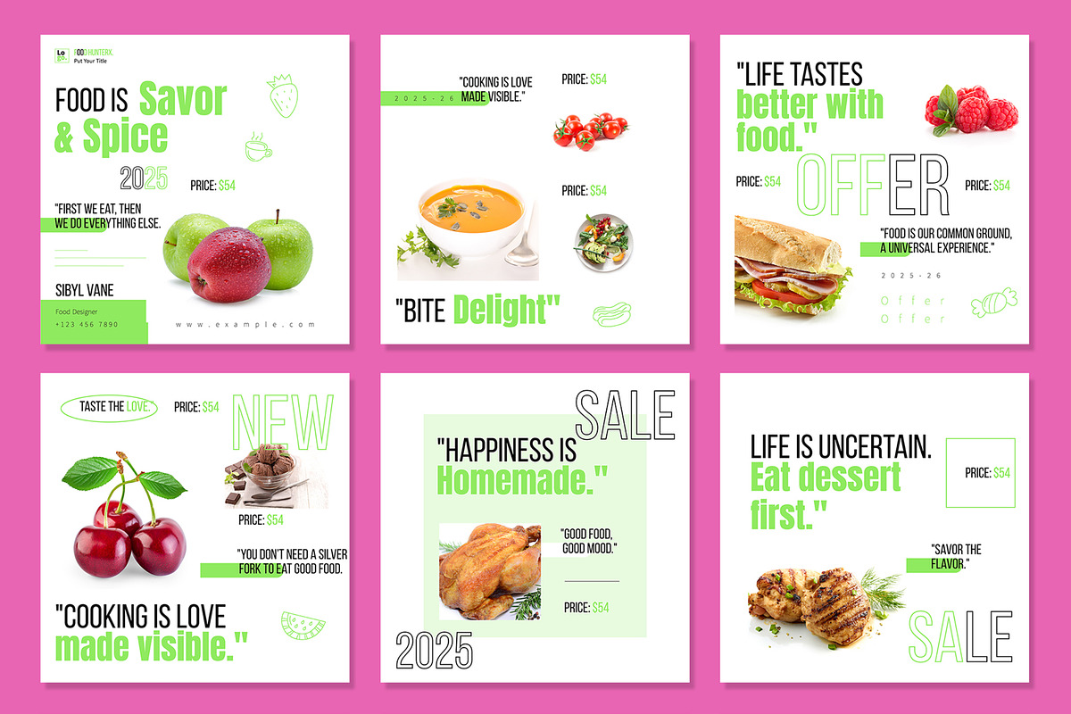 Food Social Media Post Layout, an UI Kit Template by CreativeShaper (Photo 2 of 3)