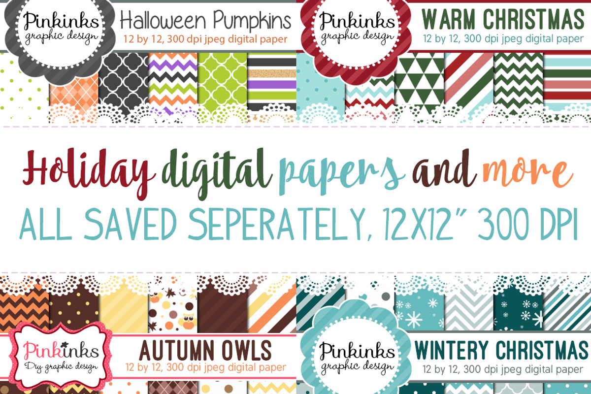 98% OFF SALE digital paper bundle!, a Pattern Graphic by Pinkinks (Photo 2 of 9)