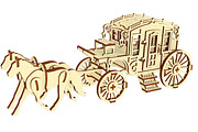 Carriage - Laser Cut File, an Object Graphic by VectorPainter (Thumbnail 2 of 10)