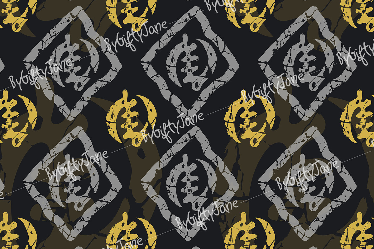 Adinkra Batik Pattern - Gye Nyame, a Pattern Graphic by ByGiftyJane (Photo 2 of 9)