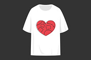 Heart with Stitches T Shirt Design, a Design Template by PsychocheArt (Thumbnail 3 of 3)