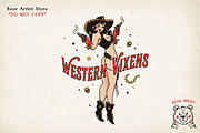 Retro Pin-Up Cowgirl Clipart Bundle, a Graphic by GlitterCraft (Thumbnail 33 of 61)