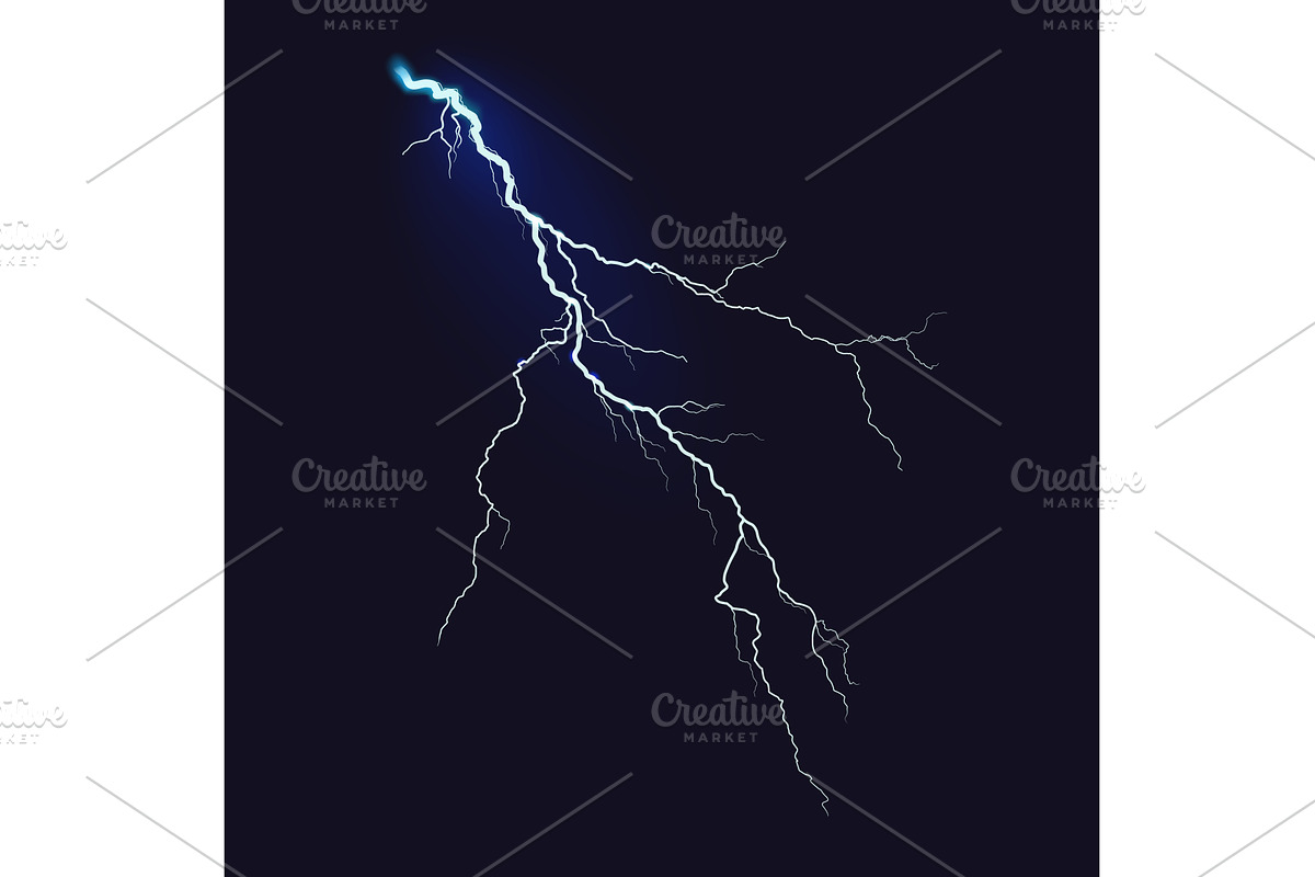 Striking lightning bolt depicted in, an Illustration by Woters little shop