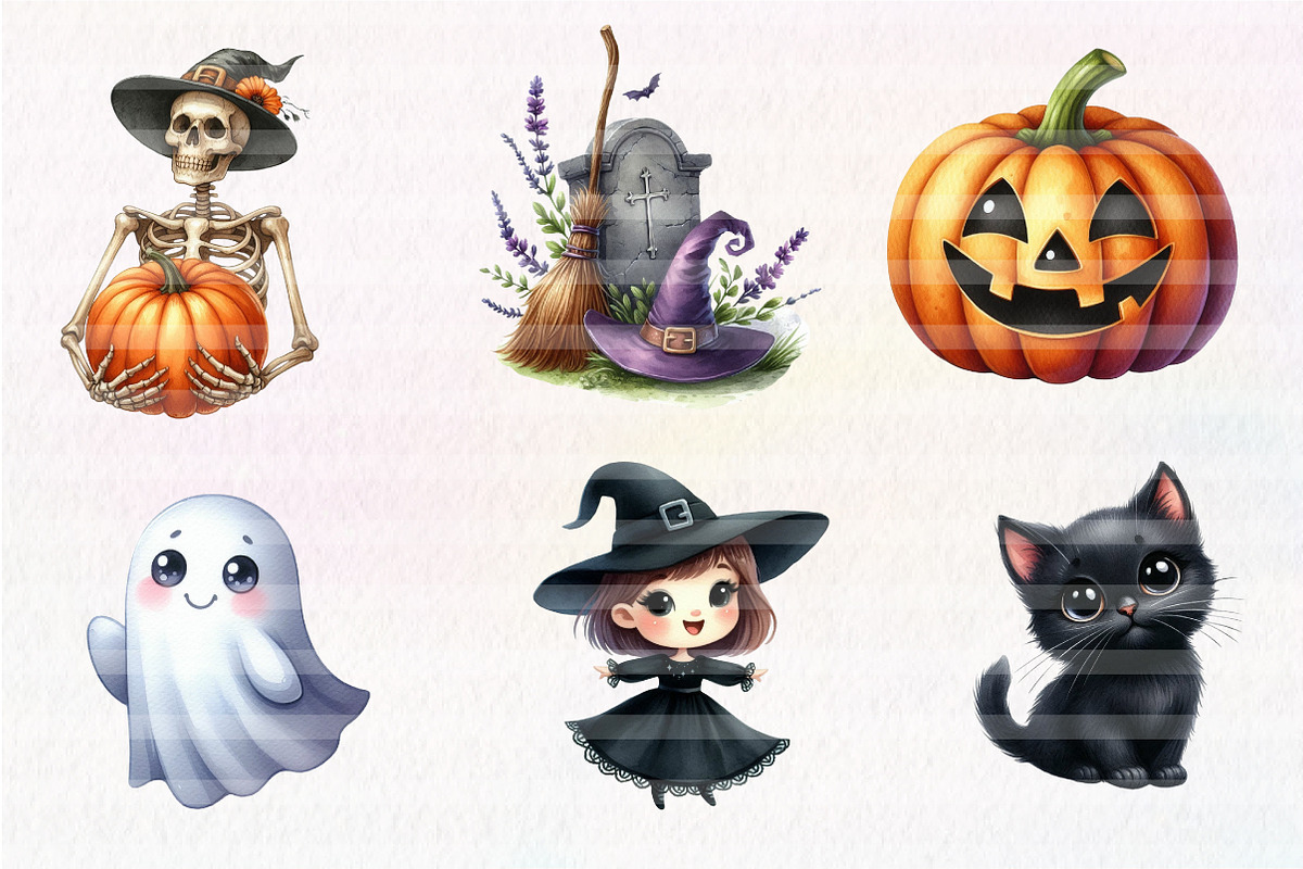 Cute Halloween Clipart, an Illustration by CreationArt (Photo 2 of 5)