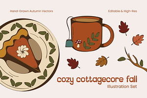Cozy Cottagecore Fall Illustration