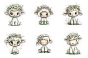Whimsical spring lamb clipart, an Illustration by SinaCreation (Thumbnail 4 of 11)