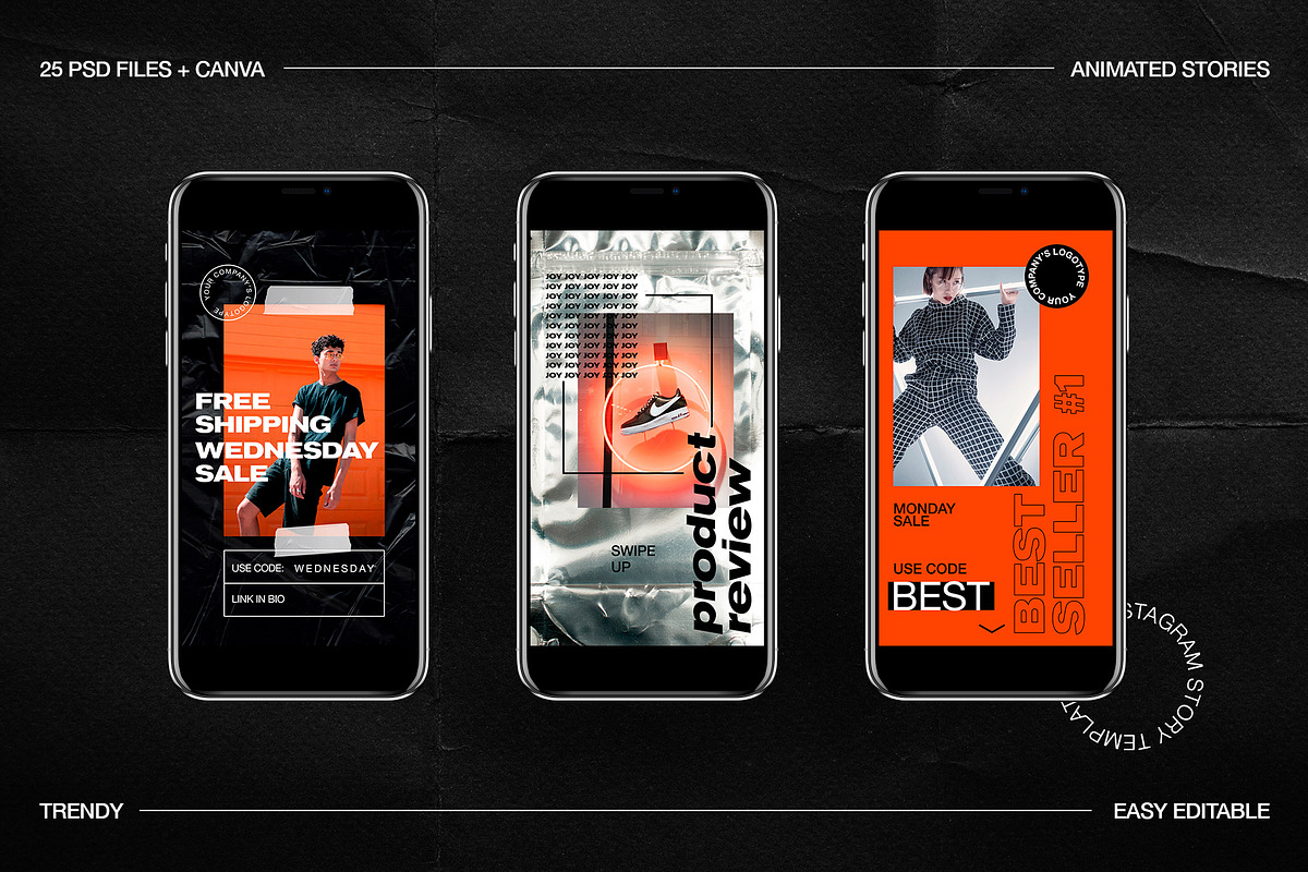 Trendy Animated IG Stories Ps, Canva, a Social Media Template by Marie T (Photo 6 of 13)