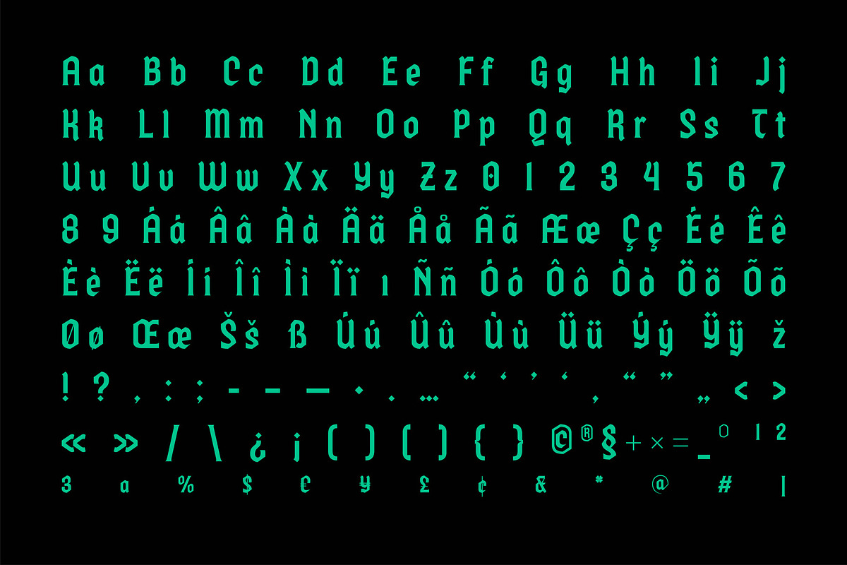 Bean Hook Gothic Flare 4 Fonts, a Serif Font by Casloop Studio (Photo 3 of 12)